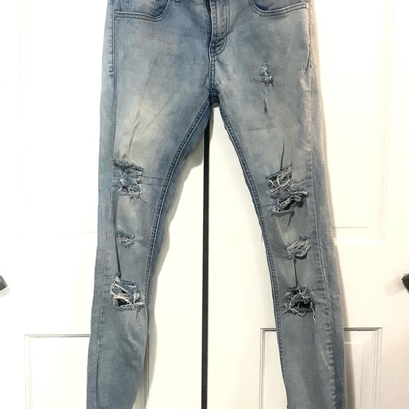 PacSun Light Ripped Stacked Skinny Jeans - Picture 2 of 3